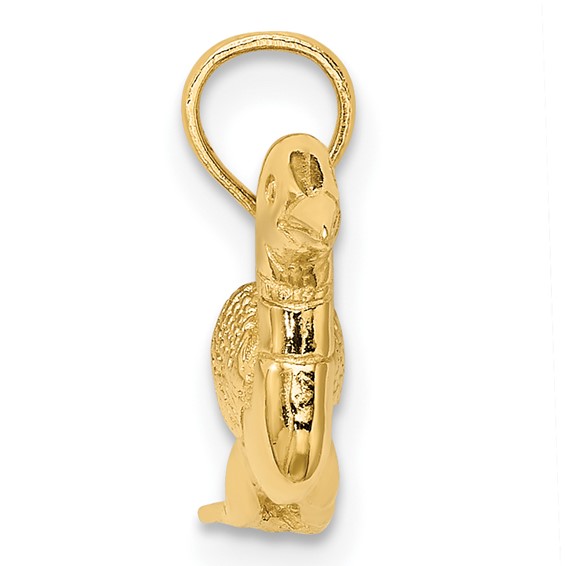 14k Solid Polished 3-D Mallard Charm