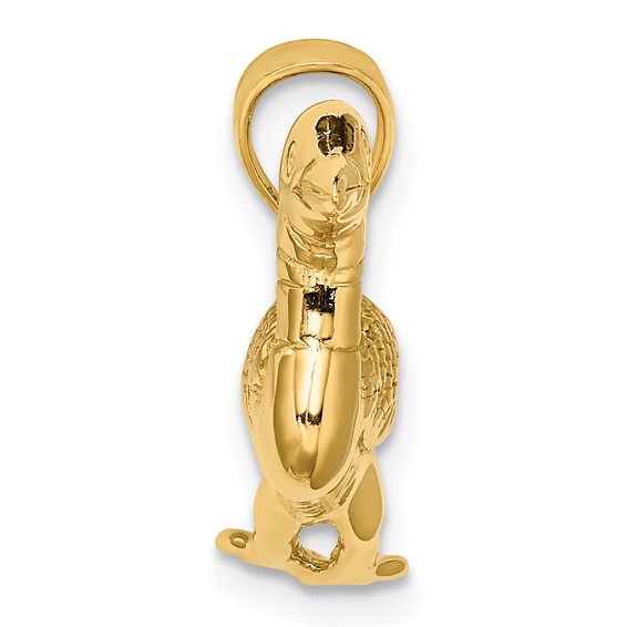 14k Solid Polished 3-Dimensional Mallard Charm