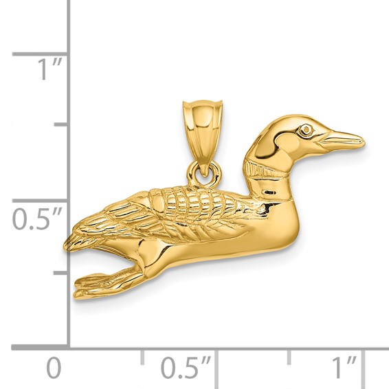 14k Solid Polished 3-Dimensional Mallard Charm