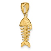 14K Polished 3-D Fish Bone Pendant view 4