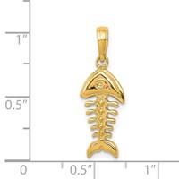 14K Polished 3-D Fish Bone Pendant view 5