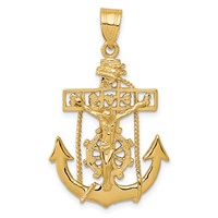 14K Yellow Gold Mariners Cross Pendant view 1
