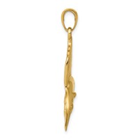 14K Yellow Gold Polished Sailfish Pendant view 2