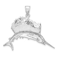 14K White Gold Polished Sailfish Charm view 4