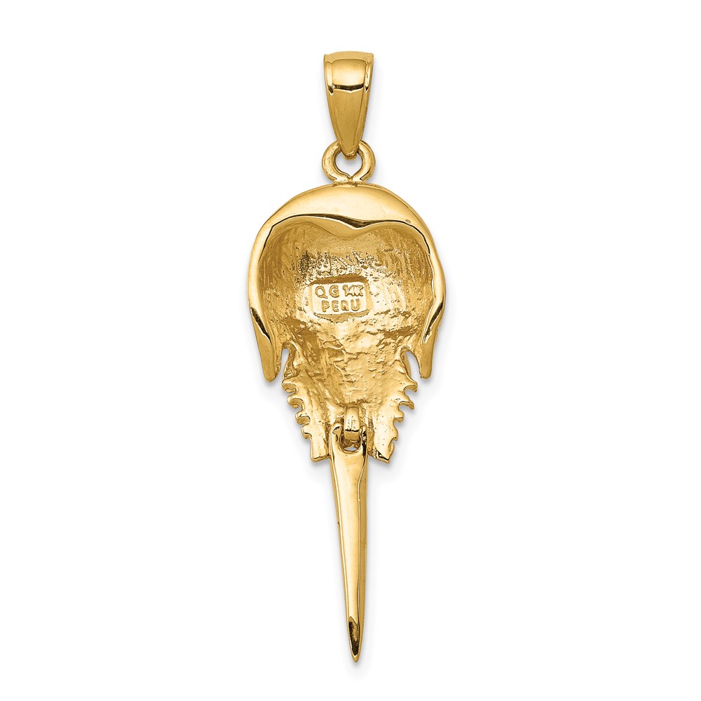 14k Polished Moveable Horseshoe Crab Pendant (C2587)