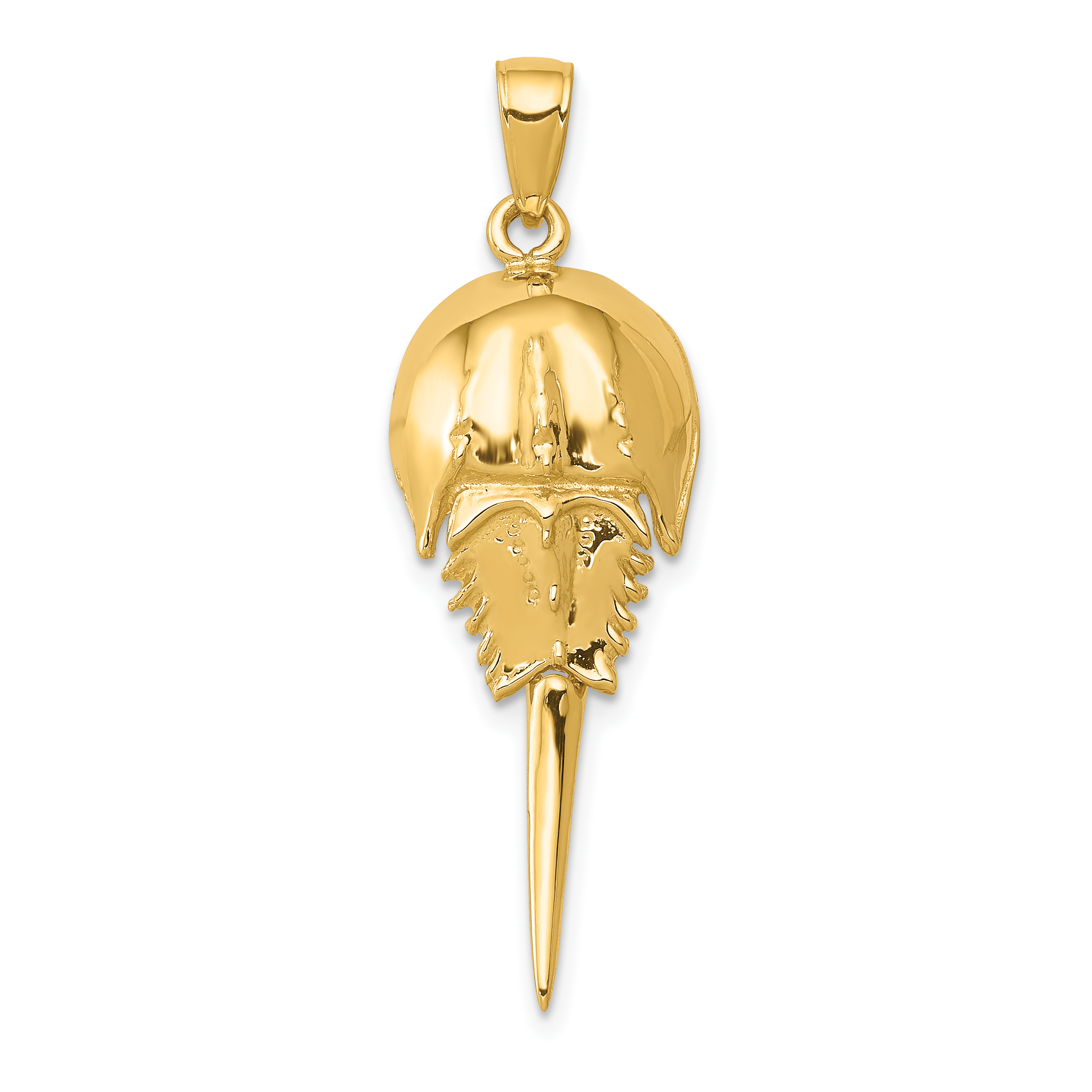 14k Polished Moveable Horseshoe Crab Pendant (C2587)