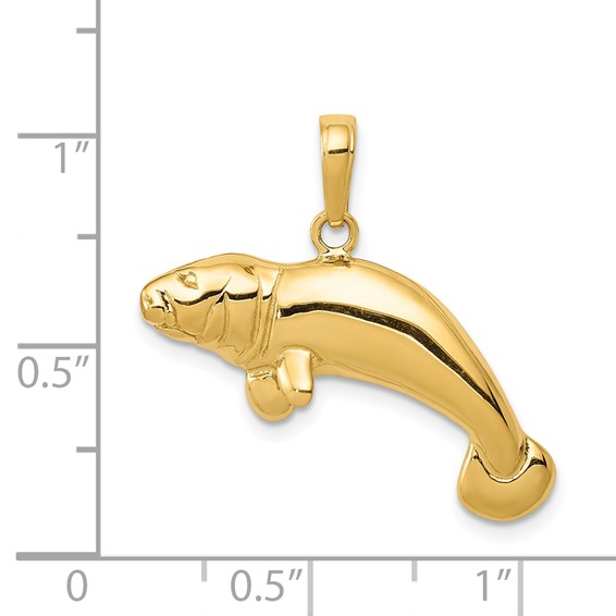 Gold Polished Manatee Pendants