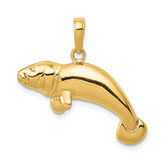 Gold Polished Manatee Pendants