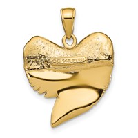 14K Yellow Gold Solid Polished 3-D Shark Tooth Pendant view 3