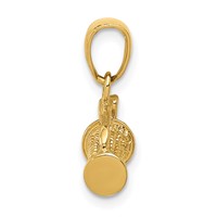 14K Yellow Gold Solid Polished 3-D Golf Bag Charm with Clubs view 2