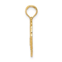 14K Yellow Gold Solid Polished Golf Theme Circle Pendant view 2