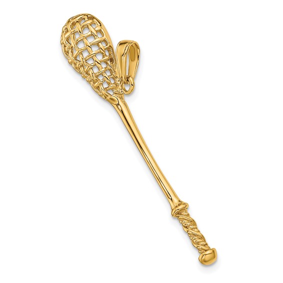 Gold Polished Lacrosse Pendants