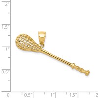 14K Yellow Gold Solid Polished 3-D Lacrosse Stick Pendant view 4