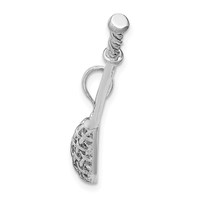 14K White Gold 3-D Lacrosse Stick Charm view 2