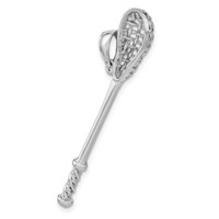 14K White Gold 3-D Lacrosse Stick Charm view 5
