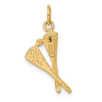 14K Polished Lacrosse Sticks Charm view 3