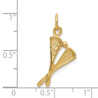 14K Polished Lacrosse Sticks Charm view 4