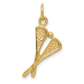 Gold Polished Lacrosse Pendants