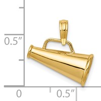 14K Polished 3-D Small Megaphone Pendant view 5