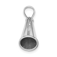14K White Gold 3-D Megaphone Charm view 2