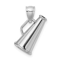 14K White Gold 3-D Megaphone Charm view 3