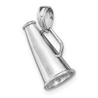 14K White Gold 3-D Megaphone Charm view 4