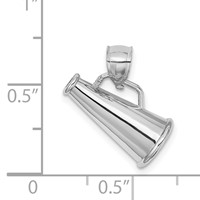 14K White Gold 3-D Megaphone Charm view 5