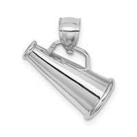 14K White Gold 3-D Megaphone Charm view 1