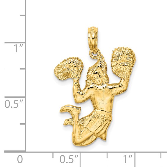 14k Solid Open-Backed Cheerleader Charm