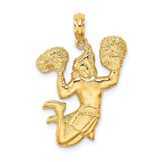 14k Solid Open-Backed Cheerleader Charm
