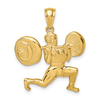 Gold Polished Barbell Pendants
