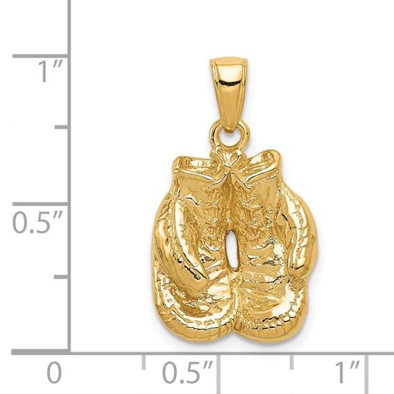 Gold Open Back Boxing Gloves Pendant