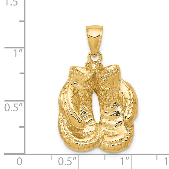 Gold Open Boxing Gloves Pendant