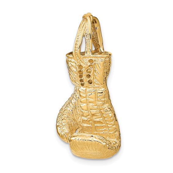 Gold 3D Boxing Glove Pendant