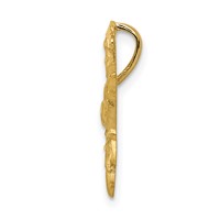 14K Yellow Gold Satin Diamond-cut Open-Backed Karate Female Chain Slide view 2