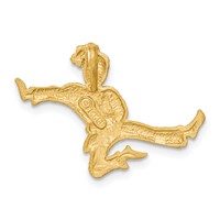 14K Yellow Gold Satin Diamond-cut Open-Backed Karate Female Chain Slide view 3