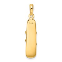 14K Yellow Gold Solid Polished 3-D Snowboard Charm view 4