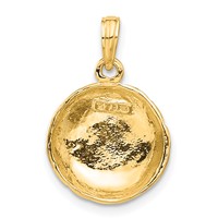 14K Polished Domed Open-Backed Volleyball Pendant view 3