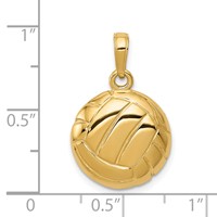 14K Polished Domed Open-Backed Volleyball Pendant view 4