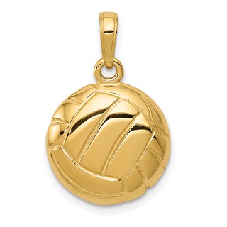 Gold Polished Volleyball Pendants