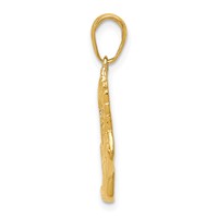 14K Yellow Gold Polished Running Shoe Pendant with Wings view 2