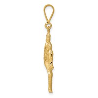14K Yellow Gold Polished 3-D Pitcher Baseball Charm view 2