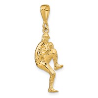14K Yellow Gold Polished 3-D Pitcher Baseball Charm view 4