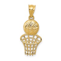 14K Basketball and Net Charm view 1