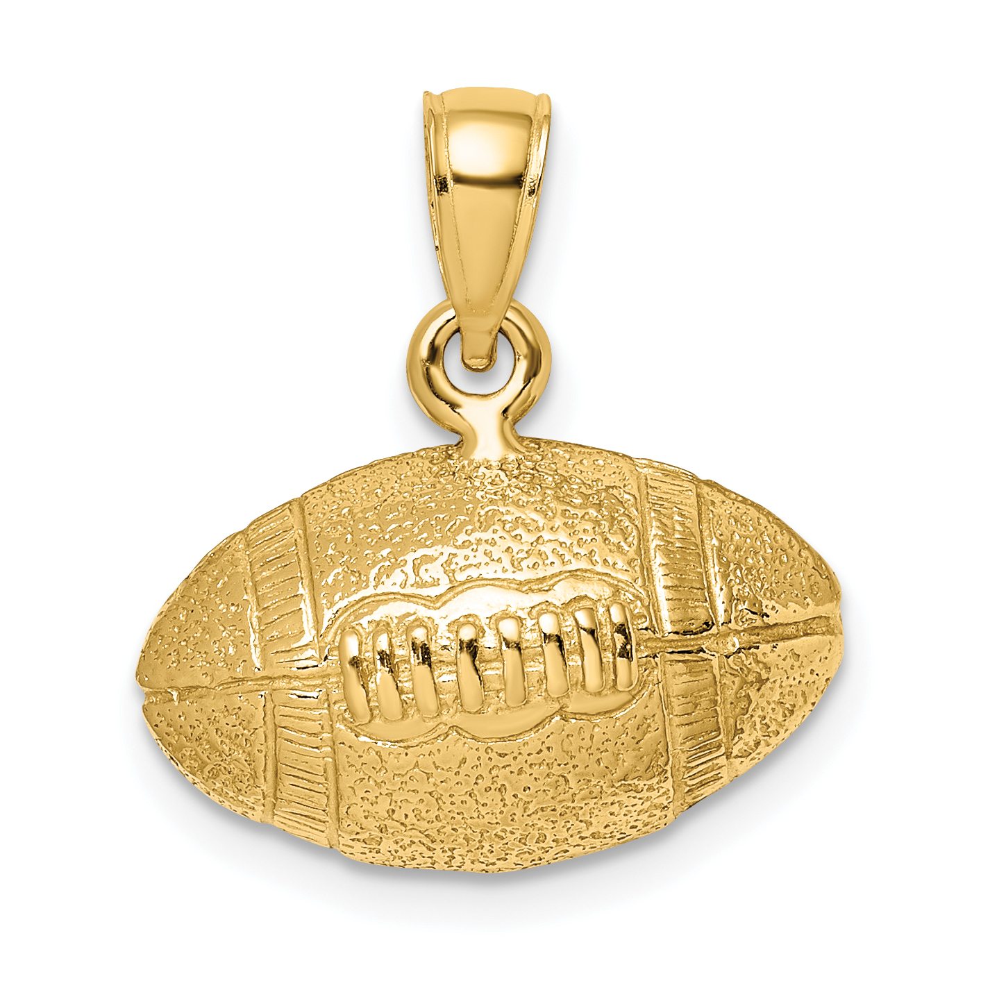 14K Polished 3-D Football Charm (C2668)