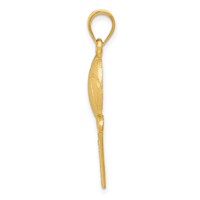 14K Yellow Gold Satin Diamond-Cut Basketball and Net Pendant view 2