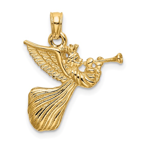 14k Angel with Trumpet Charm