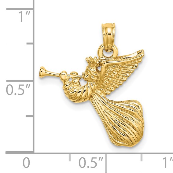 14k Angel with Trumpet Charm