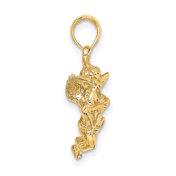 Gold Cupid with Bow and Arrow Pendant