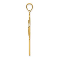 14K Yellow Gold Celtic Claddagh Cross Pendant view 2